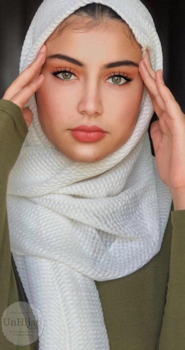 Hijab Plissé blanc
