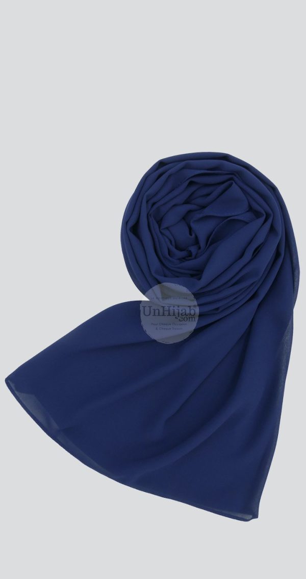 Hijab Mousseline Bleu Marine Collection Premium