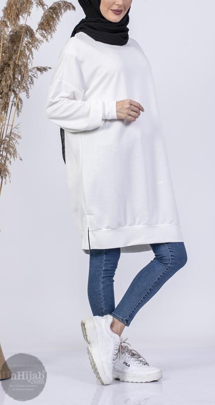 SweatShirt Long Blanc