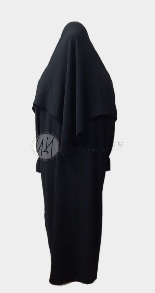 Jilbab 2 pièces Noir abaya avec khimar pas cher